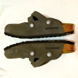 Birkenstock clogs - gray/green